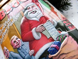 Metal box Santa Claus embossed