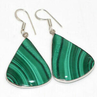 925 sterling silver earrings with genuine Pakistani malachite