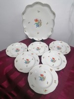 Herend tulip sandwich-cake set of 6+1 pieces