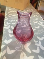 Vase by Miroslav Klinger, Czech crystal glass, pale purple (16)