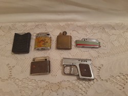 Old gasoline lighters in one