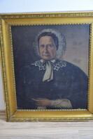 Derkovits: old lady portrait Biedermeier painting