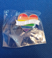 Pride heart pin with message 