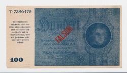 100 Mark 1935 - Reichsbank. Falsum pecséttel. Nagyon Ritka!