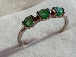 Smaragd 925 ezüst gyűrű 59- es