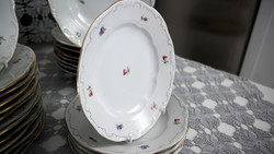 Zsolnay plate set with shield seal, same pattern, 27 pieces (sold only as a set)