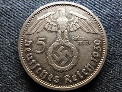 Németország Horogkeresztes .900 ezüst 5 birodalmi márka 1939 A (id69811)