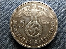 Németország Horogkeresztes .900 ezüst 5 birodalmi márka 1938 G (id69814)