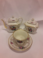 Antique Beautiful Museum Hand Painted Porcelain Biedermeier Single Tea Set Flawless 1830