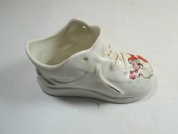 Kalocsa Christmas Santa hand-painted porcelain children's shoes, small shoes- kalocsa hungary handpainted