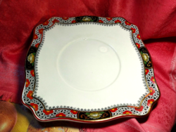 English satsuma porcelain square bowl, centerpiece, serving dish