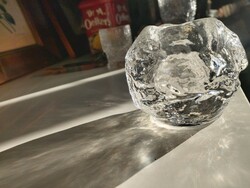 Bargain price - kosta boda snowball snowball glass crystal candle holder, heavy and beautiful piece