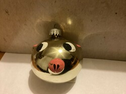 Old glass pig Christmas tree decoration