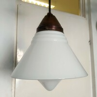 Art nouveau - Art deco réz mennyezeti lámpa - Philips - Phililite - tejüveg búra