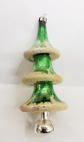 Antik ritkaság üveg karácsonyfadísz  fenyőfa 12,5 cm magas !