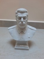 Fehér Herendi porcelán Sztálin büszt, mellszobor