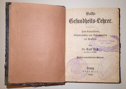 RITKA nagyon régi antik 19. századi német egészségügyi orvosi könyv 1866 pecsétekkel bélyegzőkkel