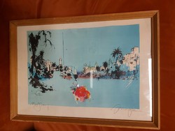 Some kind of lithograph, in a glazed frame, size indicated!