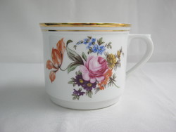 Thun csehszlovák porcelán nagy méretű virágos bögre