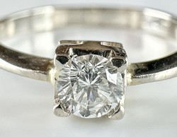 748T. From HUF 1! Soliter brilliant (0.2 ct) 14k white gold (1.8g) ring, top weselton flawless stone!
