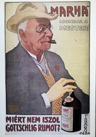 Gottschlig rum plakát 1970-es évek print - Faragó Géza