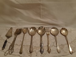 Metal marked serving cutlery in one