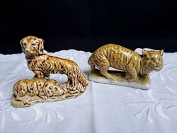 2 db különleges, sorszámozott porcelán vagy kerámia macska és kutyusok