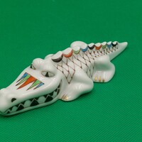 Hollóházi Pikkelyes festésű Krokodil figura