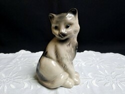 Nagyon aranyos porcelán cica, macska 14 cm