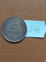 Australia 1/2 half penny 1912 (h) heaton mint, bronze, george v, 348