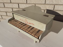Retro játék régi zongora vintage fa mini hangszer dekoráció