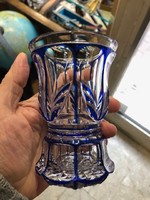 Biedermeier glass beaker, in beautiful condition, 16 cm high