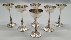 Antique silver set of 6 liqueur glasses