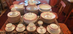 Zsolnay porcelán étkészlet, 72 db-os hibátlan rózsaszin ritkaság.