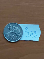 New Zealand 5 cents 1995 (l), tuatara (bridge lizard), copper-nickel s343