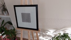 (K) op art style print 45x45 cm with iron frame?