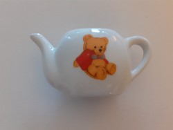 Retro játék porcelán kiöntő mackós mini teáskanna