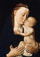 Dieric bouts - Virgin Mary with baby Jesus - canvas reprint