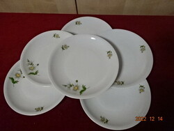 Alföldi porcelain small plate with daisy pattern, diameter 19.5 cm., 6 pieces in one. He has! Jokai.