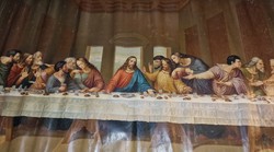 Antique huge-sized holy pictures, altar pictures!!! 1. Last supper!