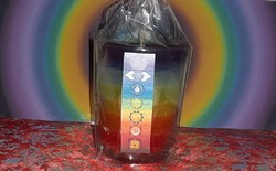 Glass cup chakra candle, large