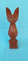 Retro, vintage wooden kitten, cat sculpture 1967