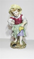 Ritka Antik Bécsi - Lány Bogárral - Porcelán Figura