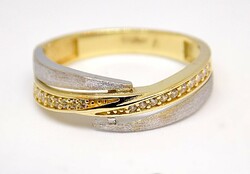 Yellow-white gold stone ring (zal-au109367)