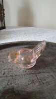 Rózsaszín üvegmadár gyertyatartó