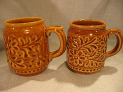 Granite honey-colored floral pitcher, mug 4201