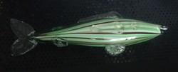 Muránói Zöld csíkos kis  üveg hal, 20 cm
