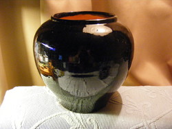 Karda black glazed ceramic vase