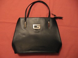 Black g by guess retro imitation leather bag