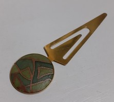 Fire enamel gold colored bookmark in nice condition